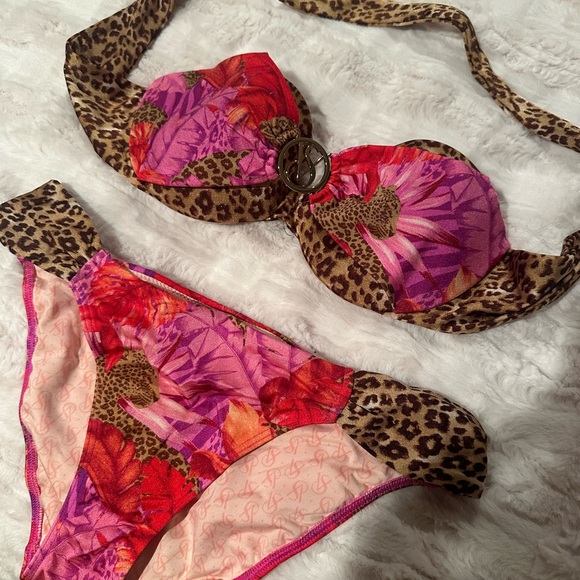 Leopard and Floral Print Bikini Set - Picture 3 of 4